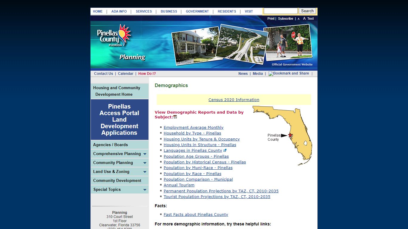 Pinellas County, Florida - Planning - Demographic Reports and Data